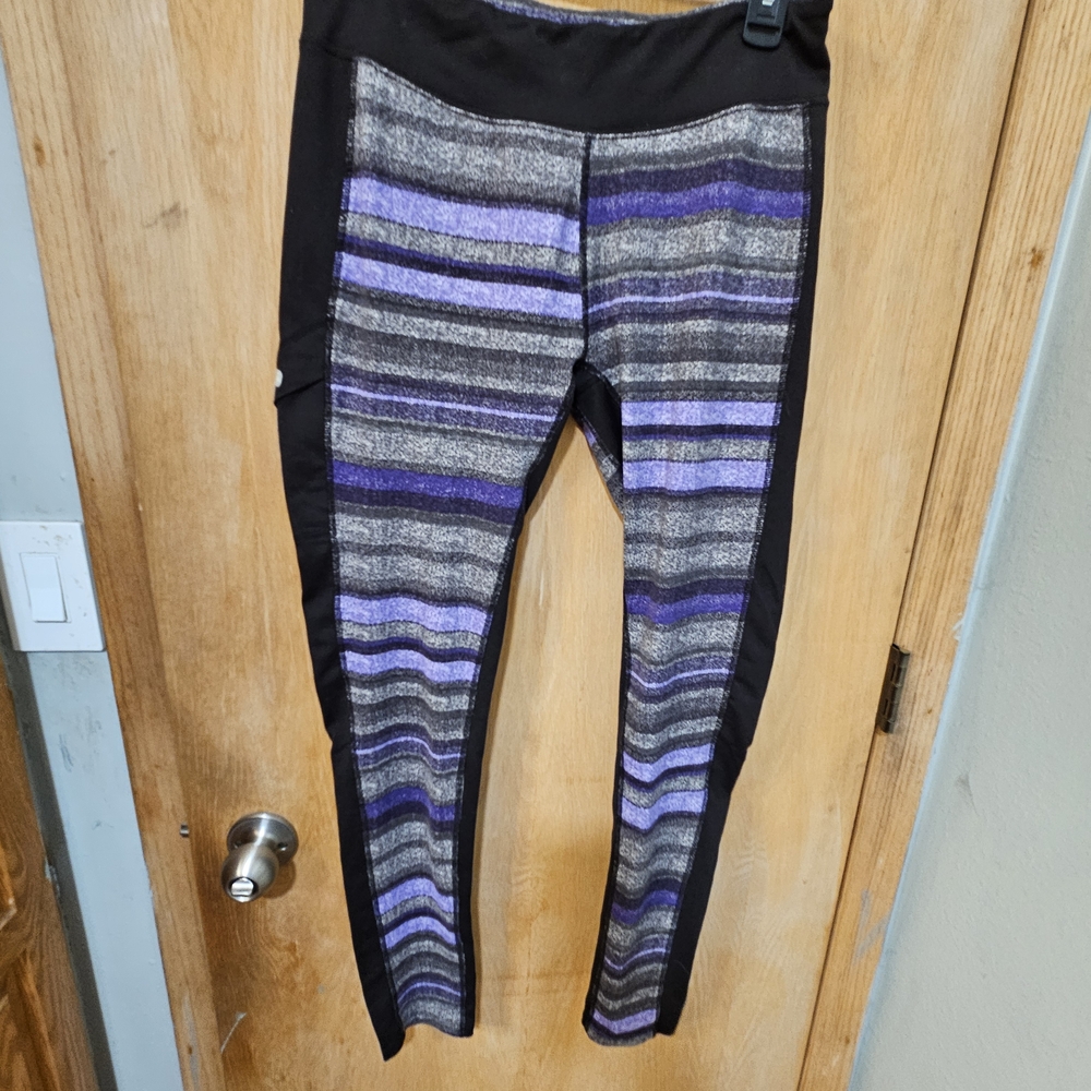 Soybu Purple and Gray Textured Leggings